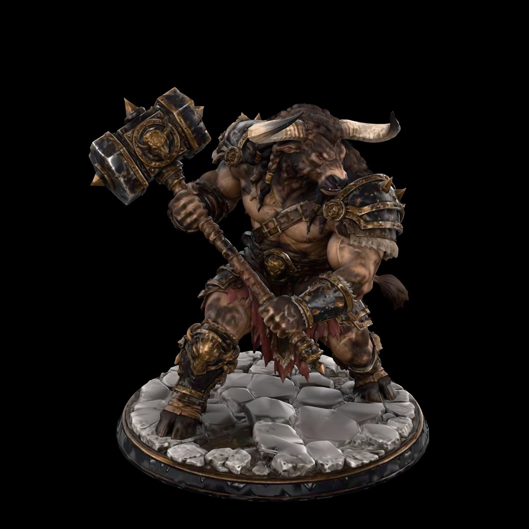 Coloured digital render of the Minotaur STL